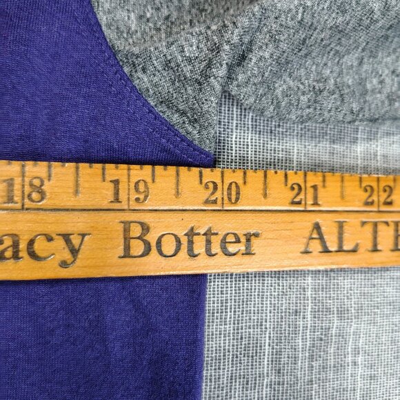 Baltimore Ravens Nike Dri-Fit Team Apparel Shirt Size Medium Purple Gray Raglan - Picture 13 of 14